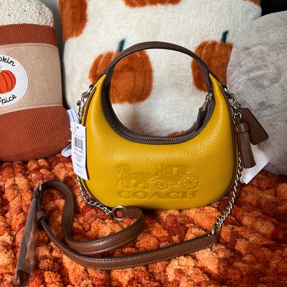 Coach Handbags - Coach Yellow and Brown Mini Bag